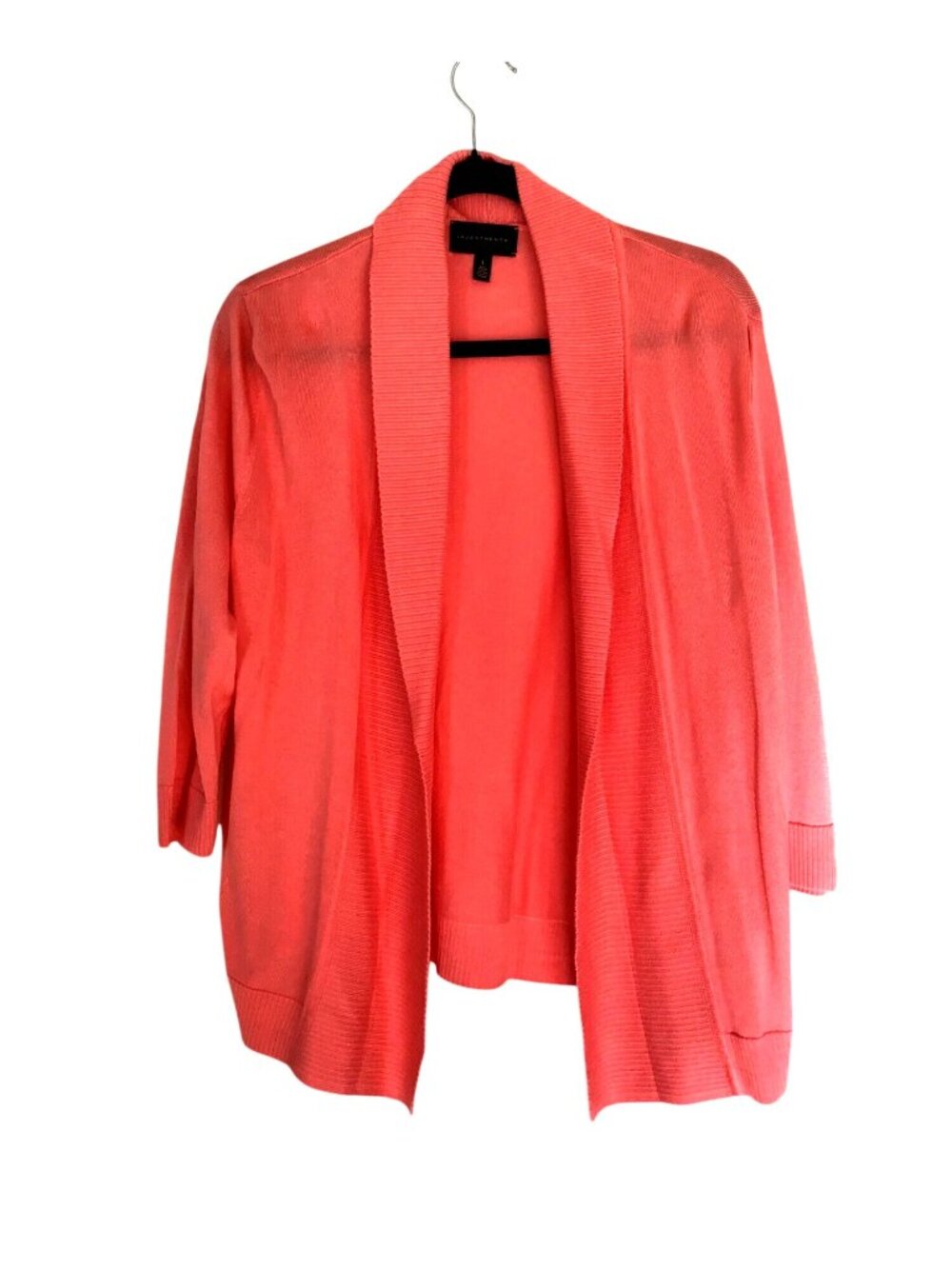 INVESTMENTS- WOMENS CORAL OPEN FRONT CARDIGAN SWEATER SIZE LARGE